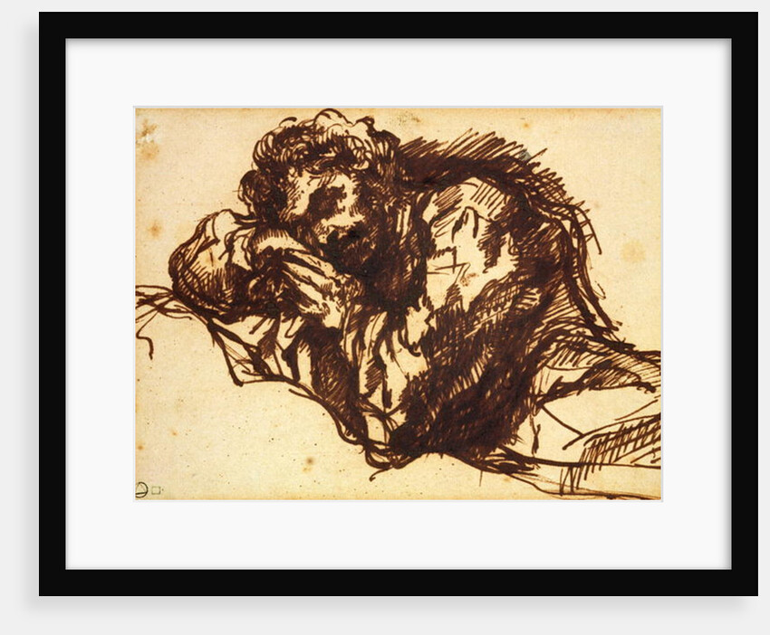 Half length portrait of a man bending over by Giovanni Battista Piranesi