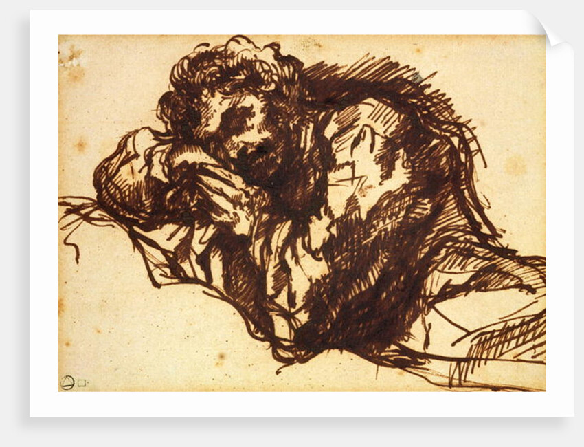 Half length portrait of a man bending over by Giovanni Battista Piranesi