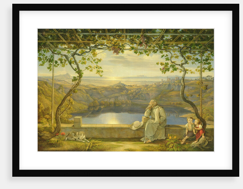 A Monk on a Terrace at the Nemi Lake, 1818 by Joachim Faber