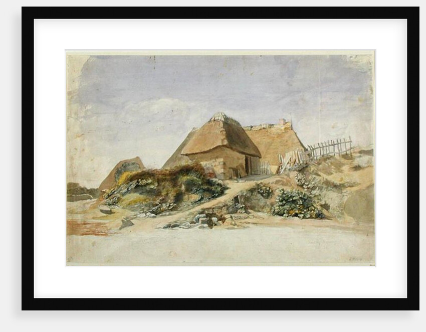 Fishermen's Cabins at the Hopesberg Beach, 1834 by Jacob Gensler