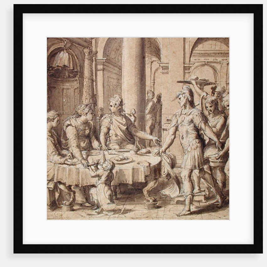 The Banquet of Dido and Aeneas, model for a tapestry in the Story of Aeneas series, c.1532 by Perino del Vaga