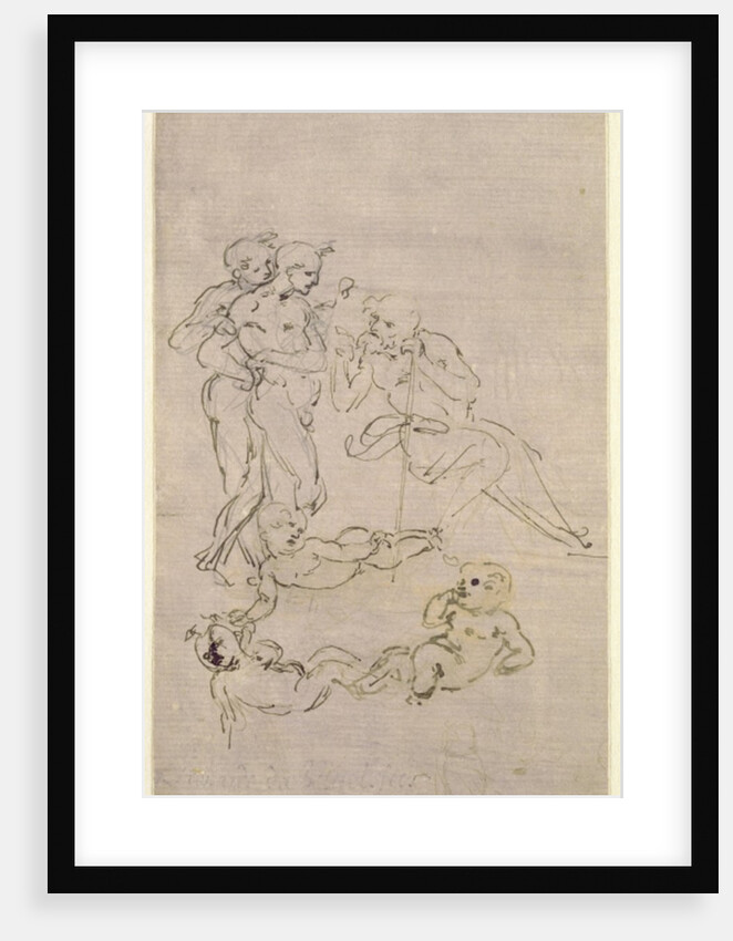 Figural Study for the Adoration of the Magi, c.1481 by Leonardo da Vinci