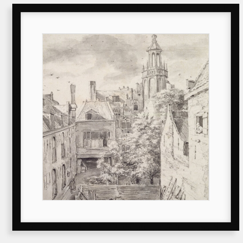 View of the Courtyard of the House of the Archers of the St. Sebastian Guild on the Singel in Amsterdam by Jacob Isaaksz. or Isaacksz. van Ruisdael