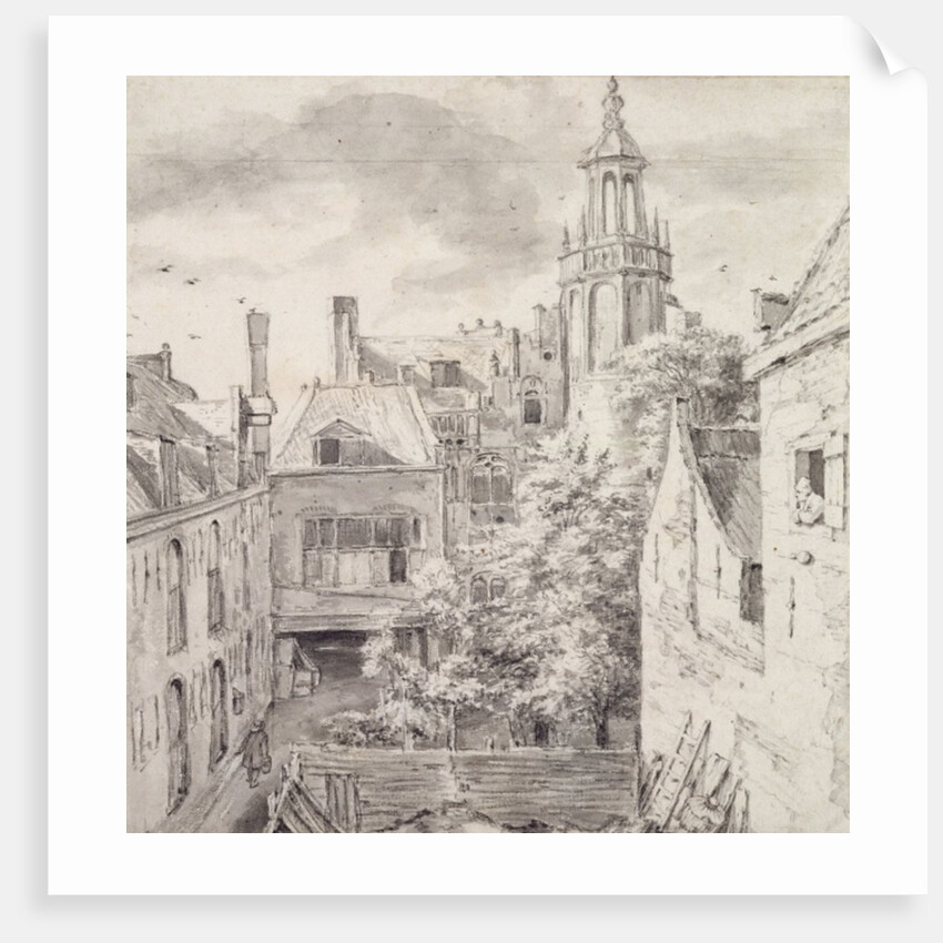 View of the Courtyard of the House of the Archers of the St. Sebastian Guild on the Singel in Amsterdam by Jacob Isaaksz. or Isaacksz. van Ruisdael