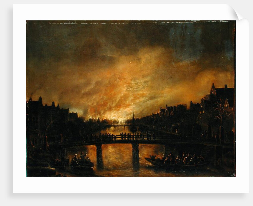 Blaze in Amsterdam by Aert van der Neer
