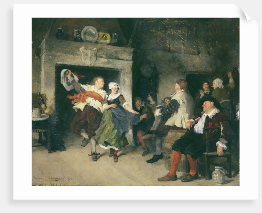 Couple Dancing in a Tavern, 1874 by Friedrich von Puteani