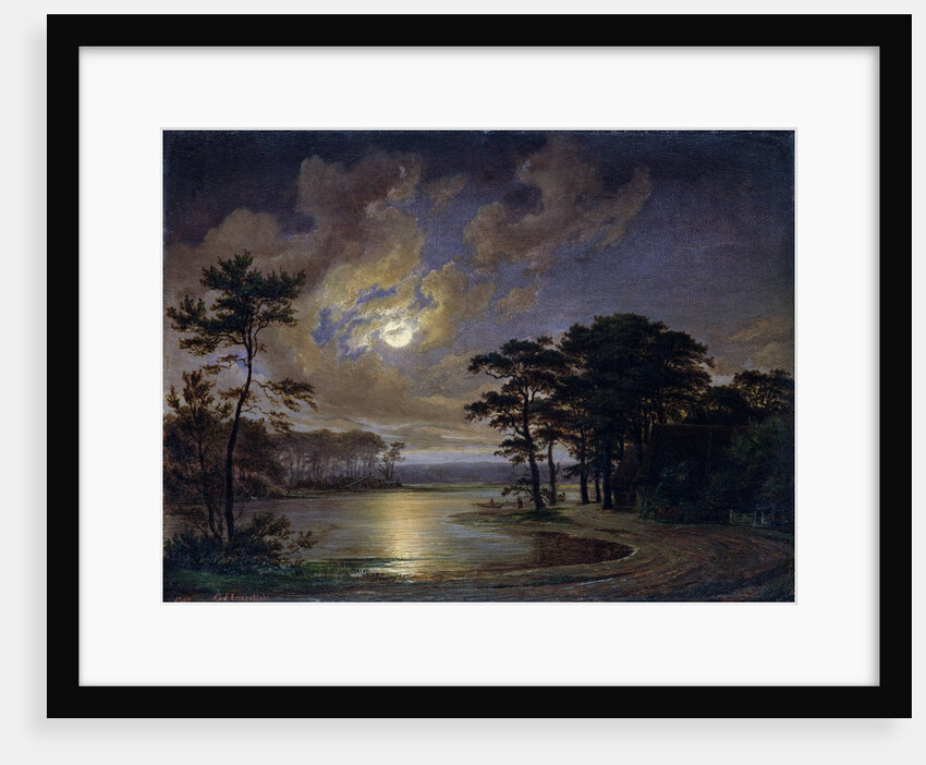 Holstein Sea - Moonlight, 1847 by Johann Georg Haeselich