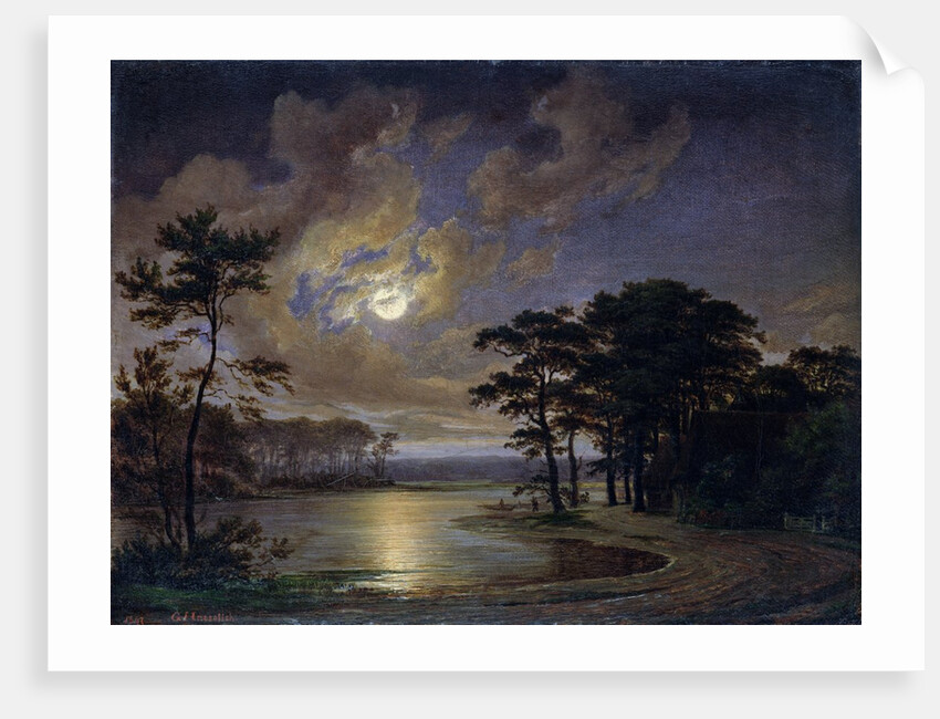 Holstein Sea - Moonlight, 1847 by Johann Georg Haeselich