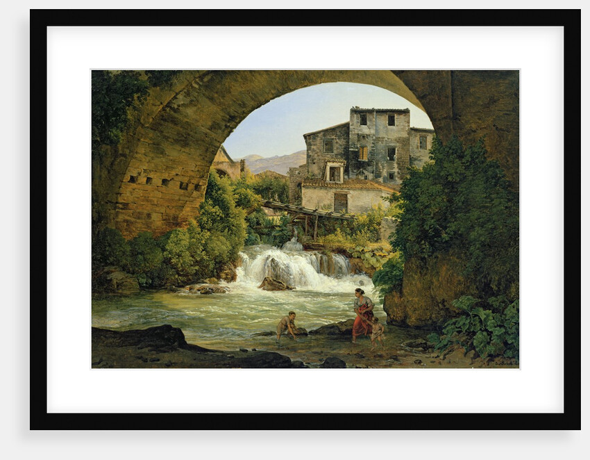 Under the arch of a bridge in Italy, 1822 by Joseph Rebell