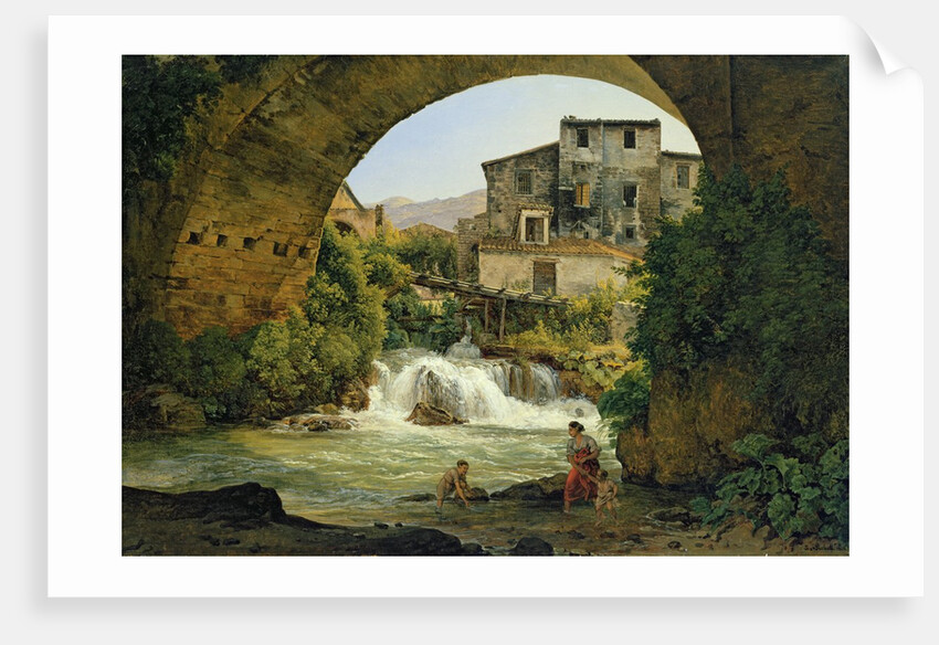 Under the arch of a bridge in Italy, 1822 by Joseph Rebell