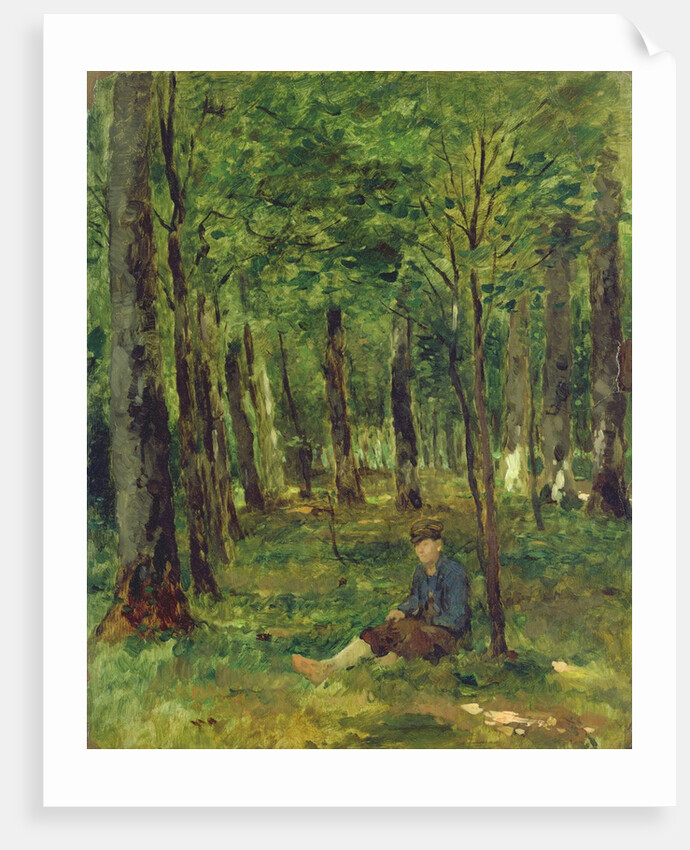 Young Farmer sitting in the Forest, 1878 by Thomas Ludwig Herbst