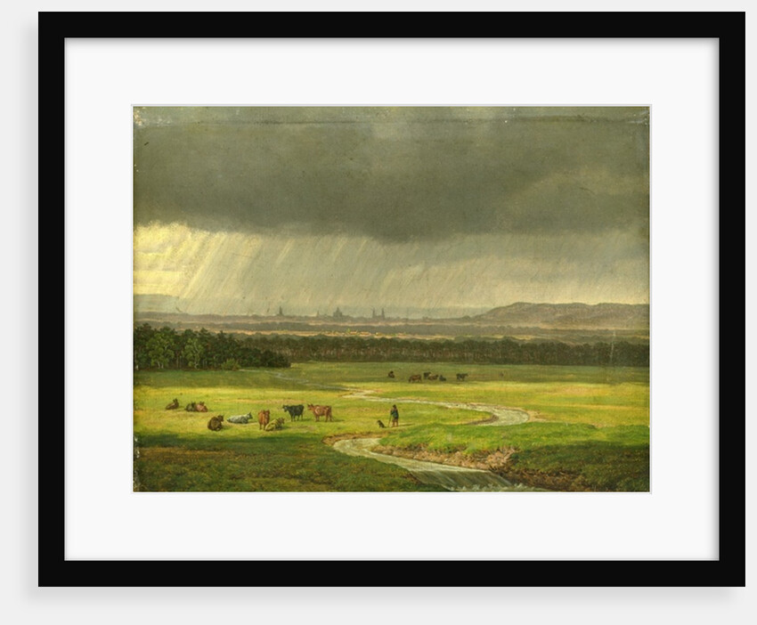 Landscape with Dresden in the Distance, 1830 by Heinrich Stuhlmann