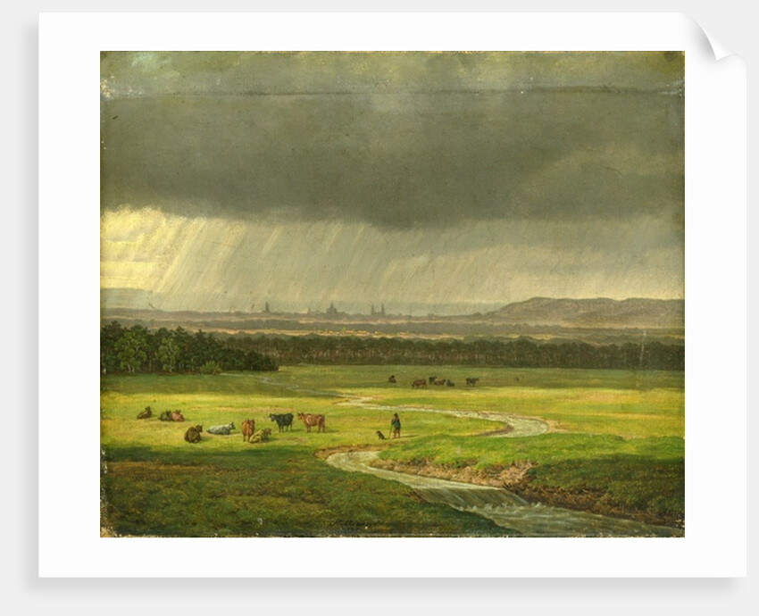 Landscape with Dresden in the Distance, 1830 by Heinrich Stuhlmann