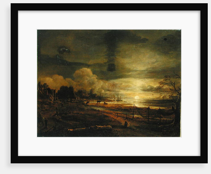 Canal at Moonrise by Aert van der Neer