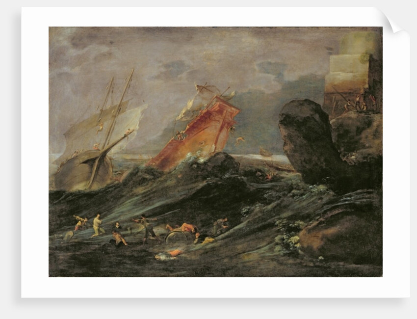 Shipwreck on a Rocky Shore, c.1645-50 by Leonard Bramer