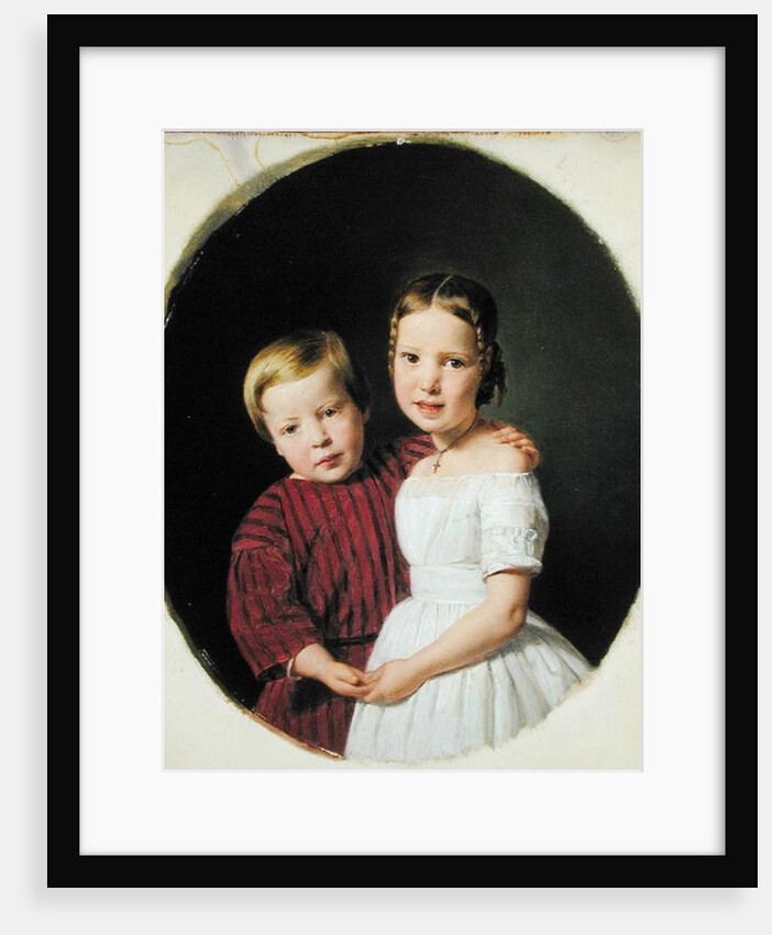 Portrait of Two Children, 1844 by Ferdinand Georg Waldmuller