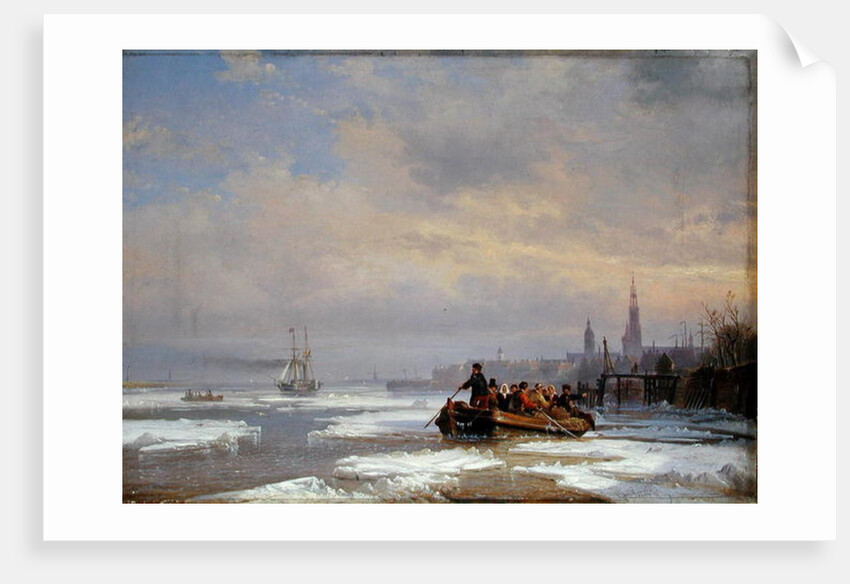 Ship in Ice, 1854 by Egidius Linnig