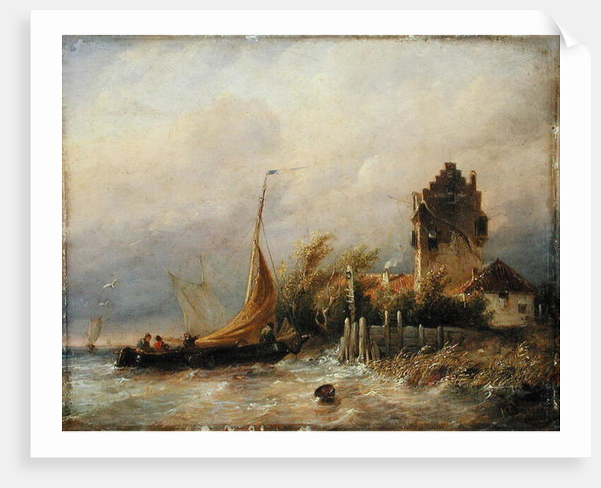 The Homecoming of the Fishing Boat, 1846 by Salomon Leonardus Verveer