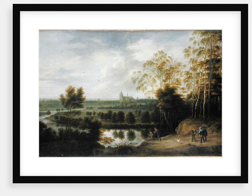 Landscape with Fisherman by Lucas van Uden