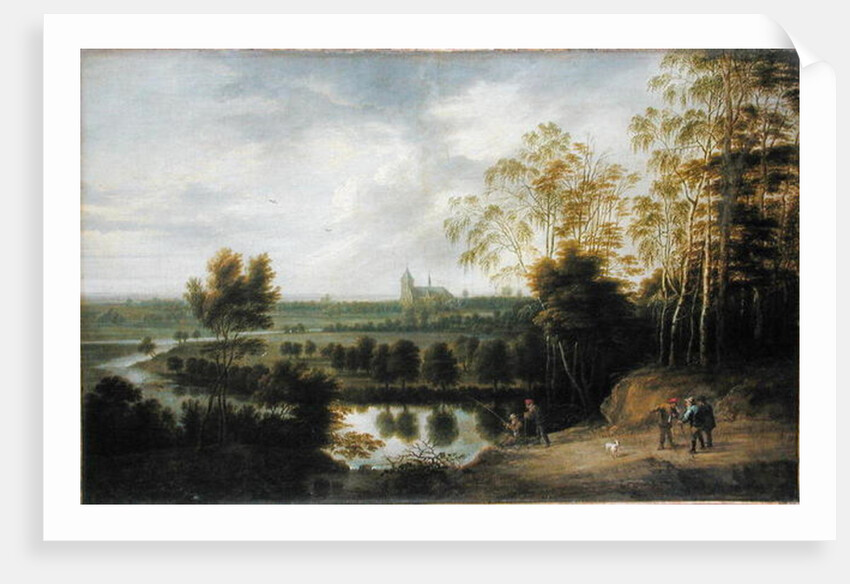 Landscape with Fisherman by Lucas van Uden