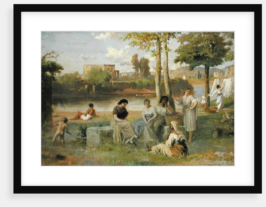 Washing on the Tiber, 1864 by Heinrich Dreber
