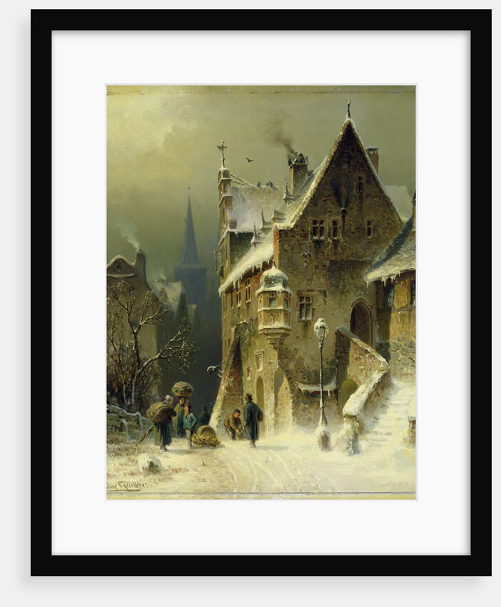 Une petite ville sur le Rhin, XIXe siècle by August Schlieker