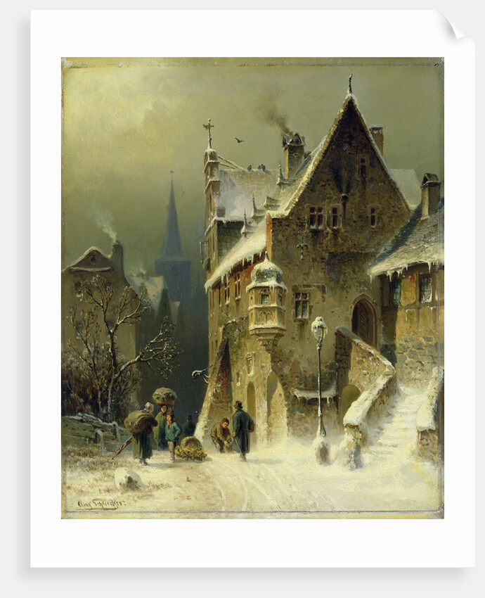 Une petite ville sur le Rhin, XIXe siècle by August Schlieker