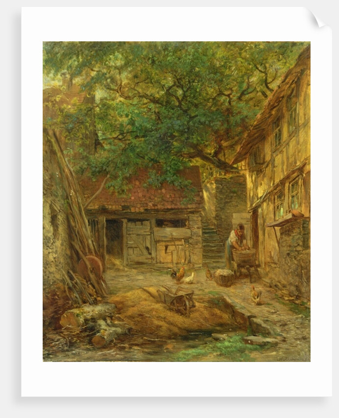 A Farmhouse Courtyard, 1862 by Anton Burger
