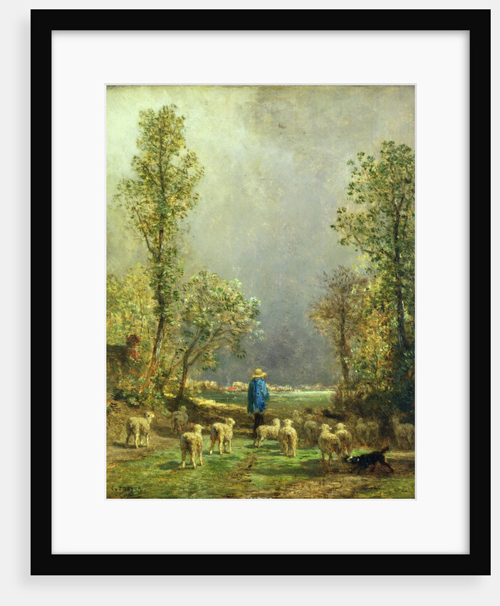 Sheep watching a Storm by Constant-Emile Troyon