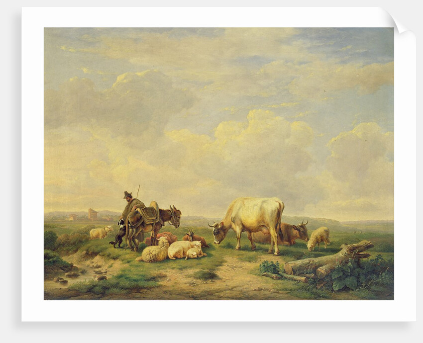 Herdsman and Herd, c.1880 by Eugene Joseph Verboeckhoven