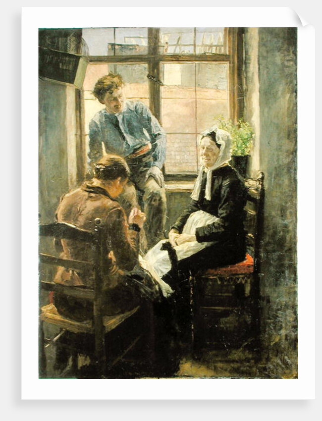 Darning by Fritz von Uhde