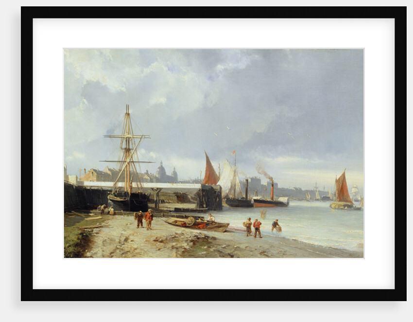 The Docks on the Bank at Greenwich by Julius Hintz