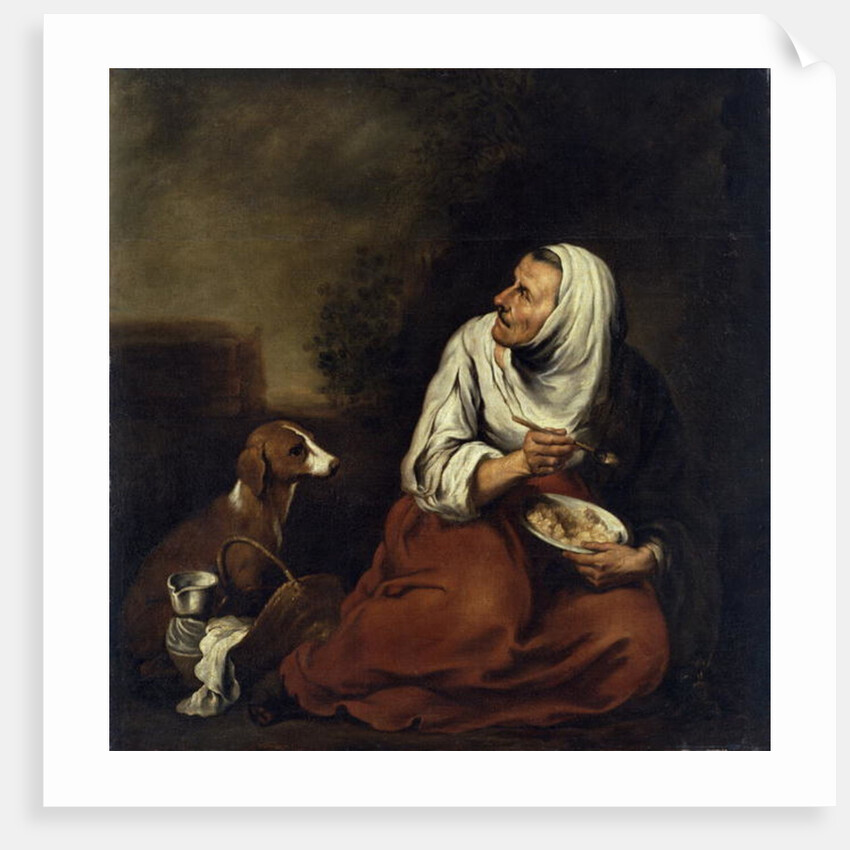 Old Woman with Dog by Bartolome Esteban Murillo