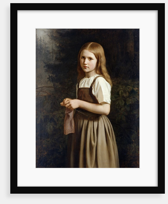 Girl Knitting, 1854 by Minna Heeren