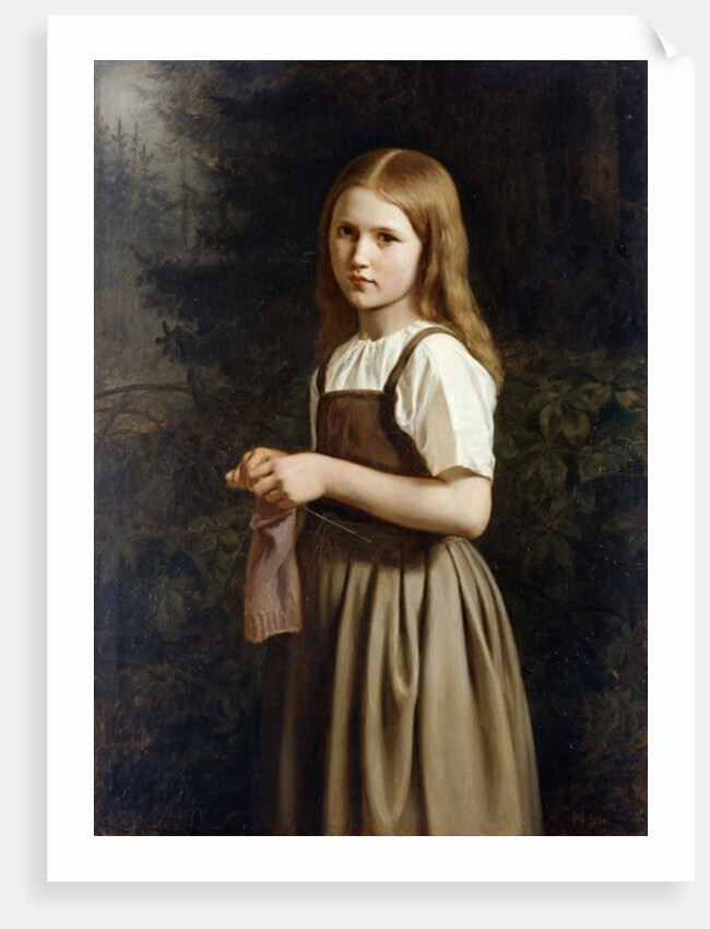 Girl Knitting, 1854 by Minna Heeren