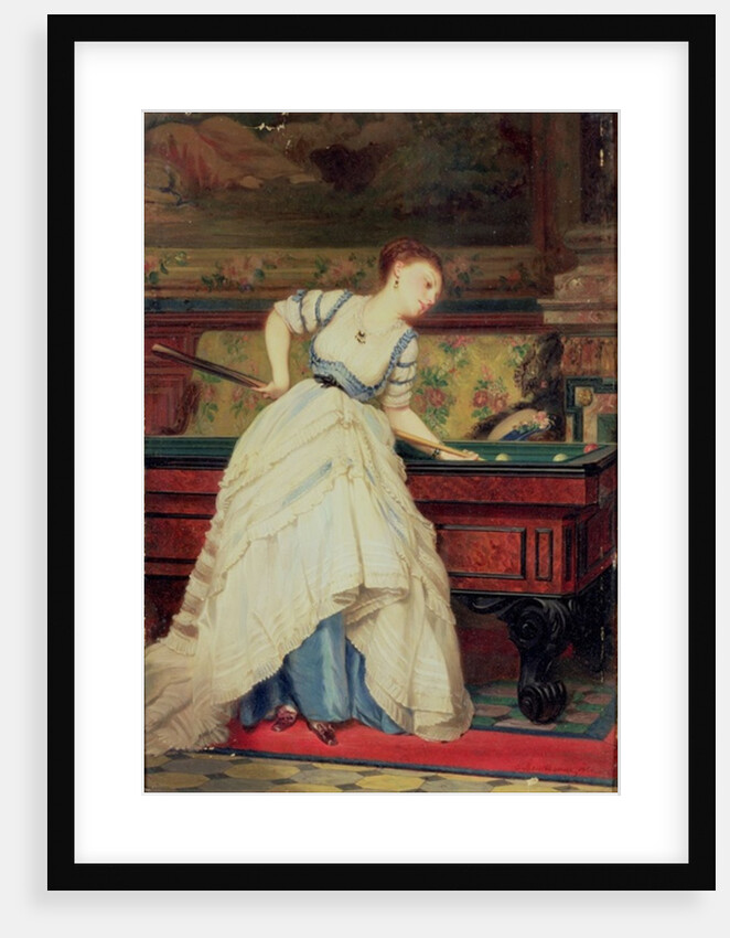 The Game of Billiards, 19th century by Charles Edouard Boutibonne