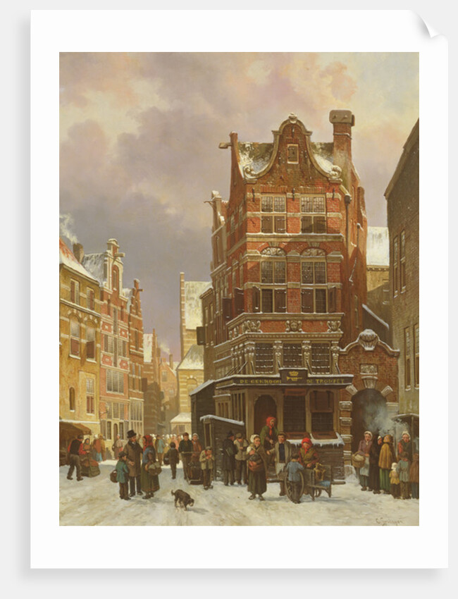 Belgium Street Scene, 19th century by Cornelius Springer