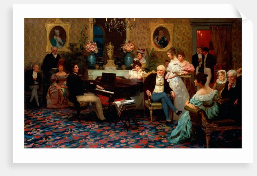 Chopin playing the piano in Prince Radziwill's Salon, 1887 by Hendrik Siemiradzki