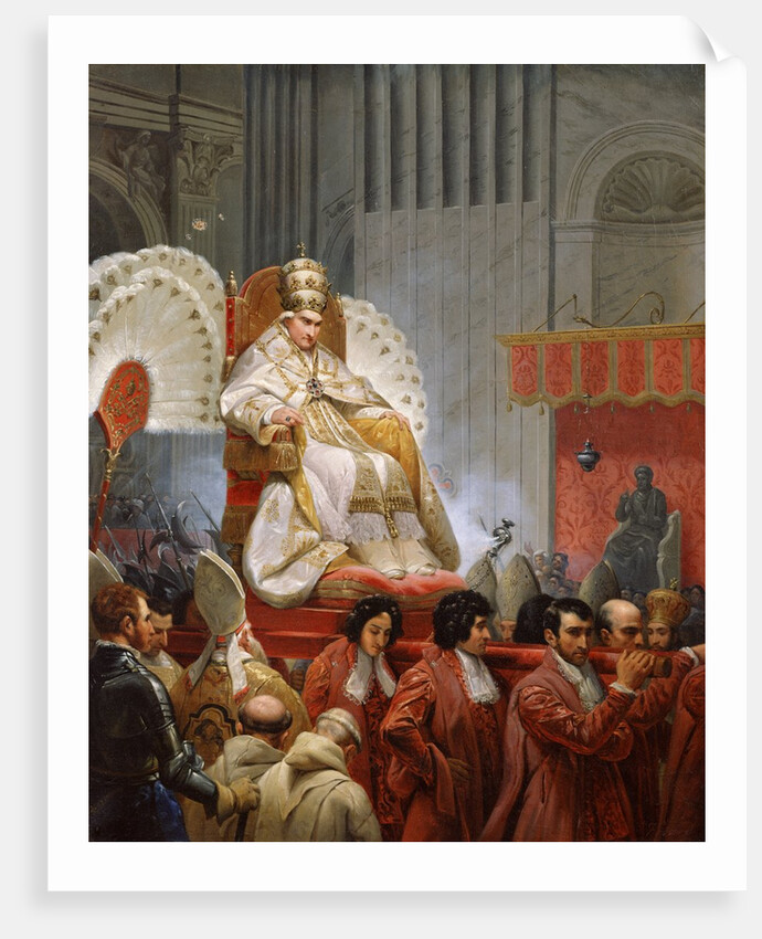 Pope Pius VIII in St. Peter's on the Sedia Gestatoria by Emile Jean Horace Vernet
