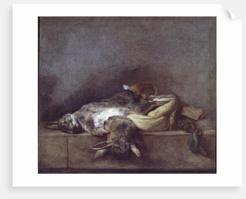 Still Life with Rabbits, a Gamebag and a Powder Horn, c.1755 by Jean-Baptiste Simeon Chardin