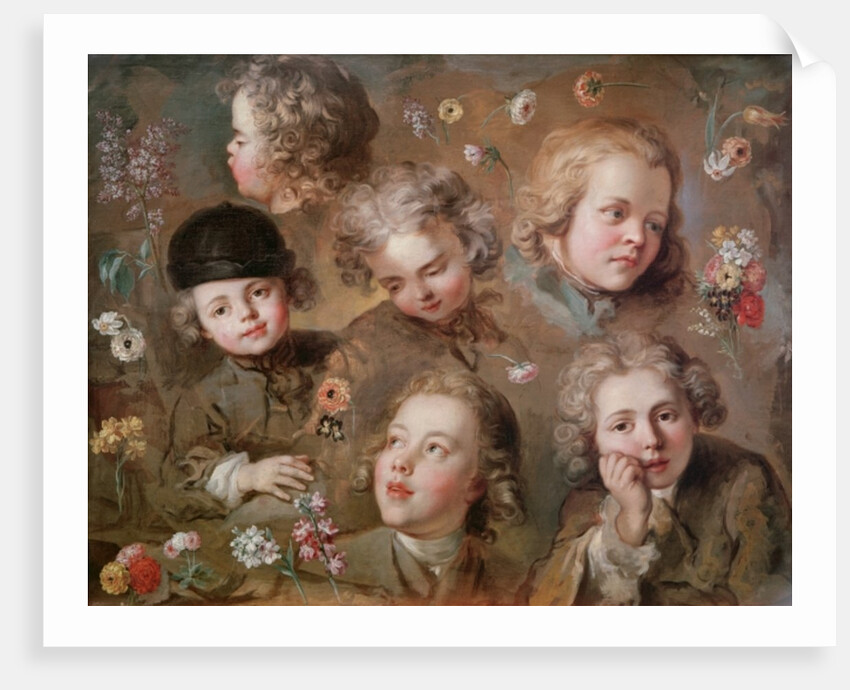 Children's heads and flowers by Nicolas-Bernard Lepicie