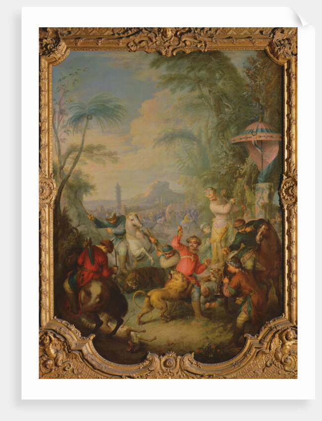 Lion and Tiger Hunt in China by Jean-Baptiste Joseph Pater