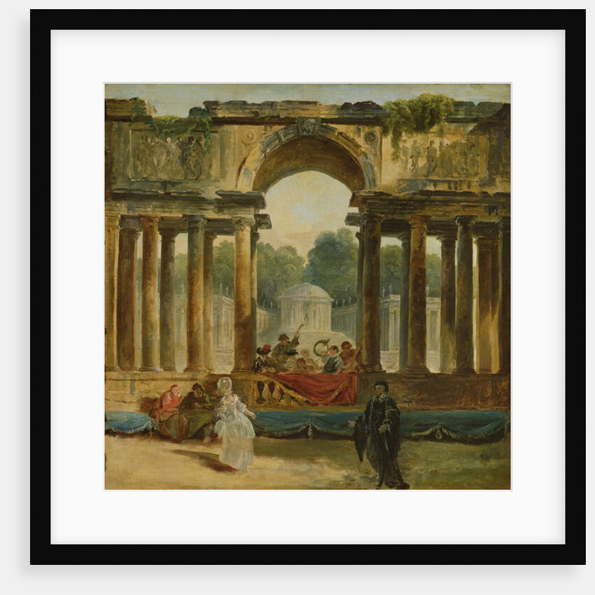 Dance and concert in a park by Hubert Robert