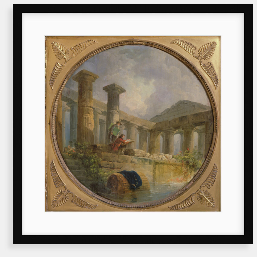 Ruins of a temple imitating Paestum, c.1760 by Hubert Robert