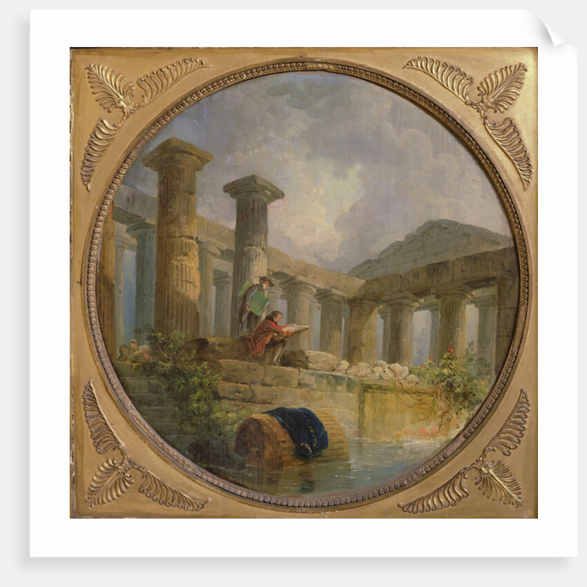 Ruins of a temple imitating Paestum, c.1760 by Hubert Robert