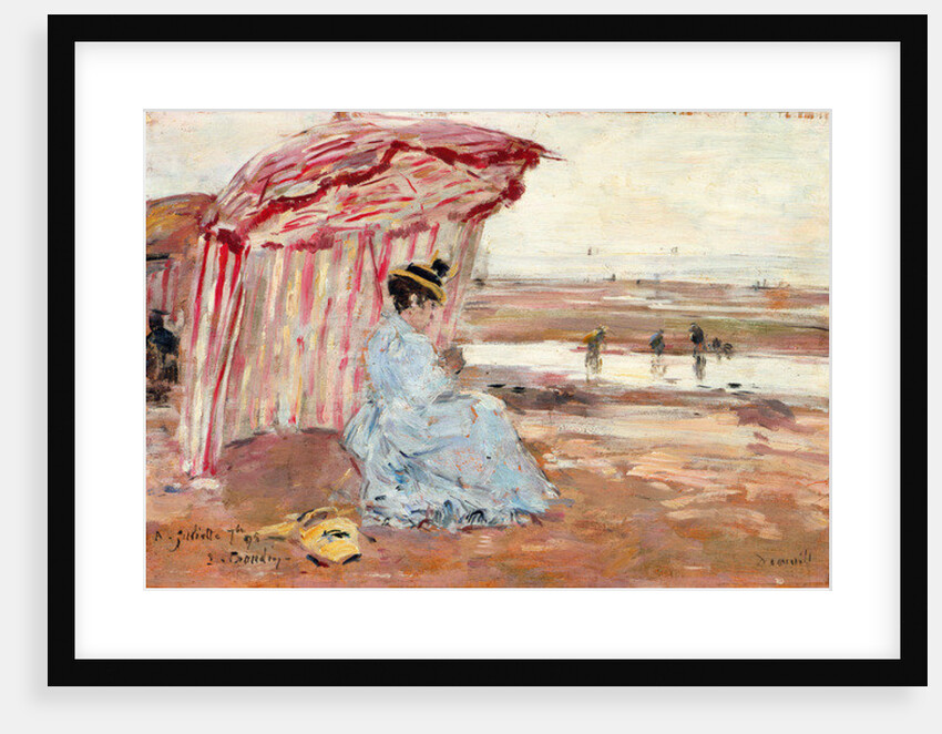Woman Under Beach Umbrella, 1895 by Eugene Louis Boudin