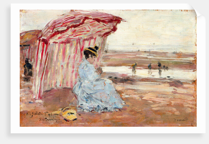 Woman Under Beach Umbrella, 1895 by Eugene Louis Boudin