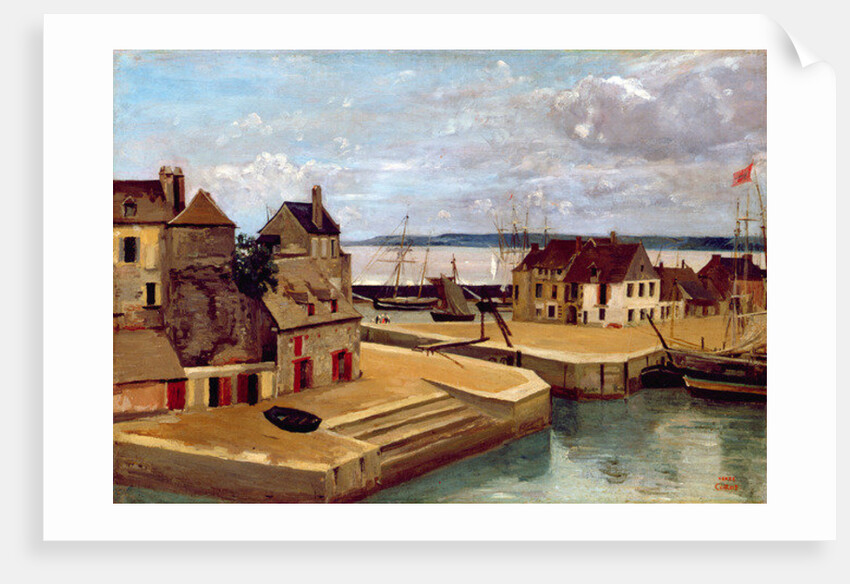 Honfleur, Houses on the Quay, 1830 by Jean Baptiste Camille Corot
