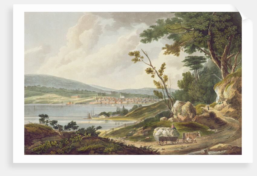 Newburg, no.14 from the Hudson River Portfolio, engraved by J. Hill, 1821-25 by William Guy (after) Wall
