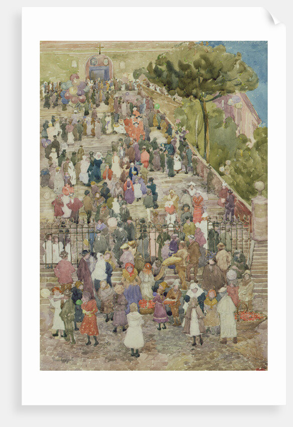 Steps of Santa Maria Aracoeli, Rome, c.1898-99 by Maurice Brazil Prendergast